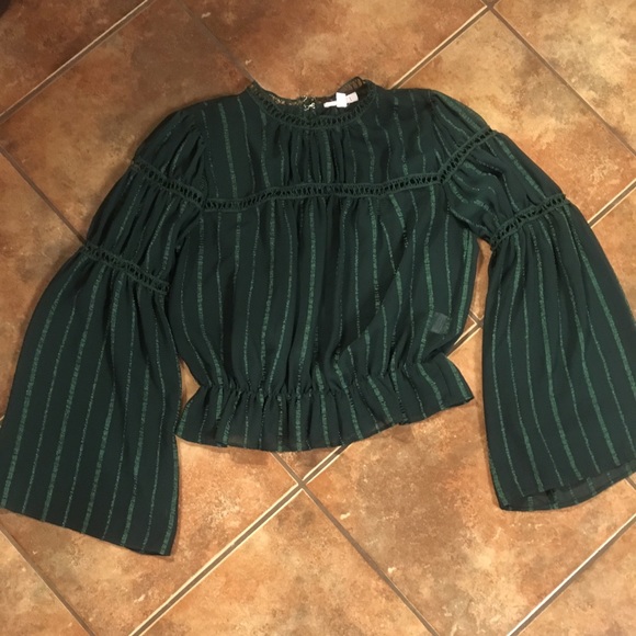 a'gaci Tops - A’GACI Sheer Green Blouse